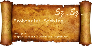 Szoboszlai Szabina névjegykártya